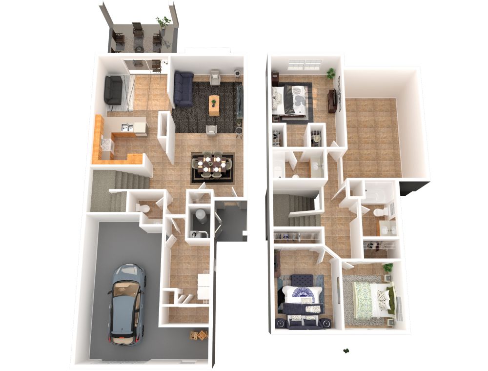 #2B (3 Bedroom 2.5 Bathrooms)